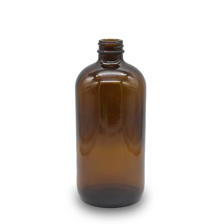 Amber 500ml Boston Round Glass Bottle