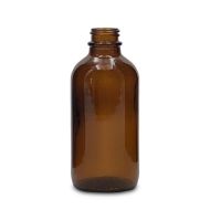 Amber 4 oz 120 ml Boston Round Glass Bottle
