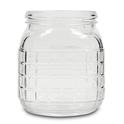 32 oz hinged lid waffle square jar wholesale