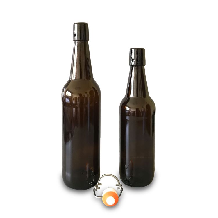 750ml & 500ml glass beer bottle with flip top