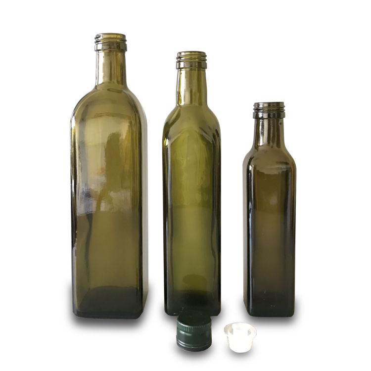 Quadra Marasca Antique green olive oil bottle with cap