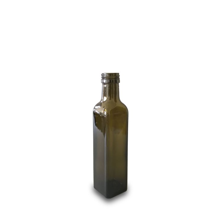 Square 250ml antique green olive oil bottle