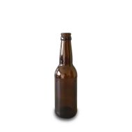330ml Amber Crown Top Beer Bottle