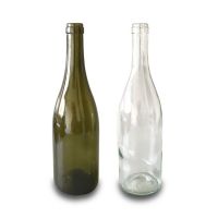 750ml green/flint burgundy wine glass bottle with cork finish