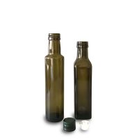 250ml Antique green olive oil bottle  