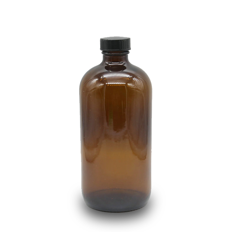 Amber 500ml Boston Round Glass Bottle