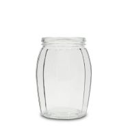 1200ml Glass Barrel Polygon Storage Jar