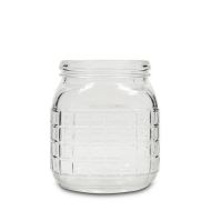 950ml Glass Square Waffle Jar With Clamp Lid