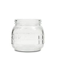 700ml Glass Square Waffle Jar With Clamp Lid