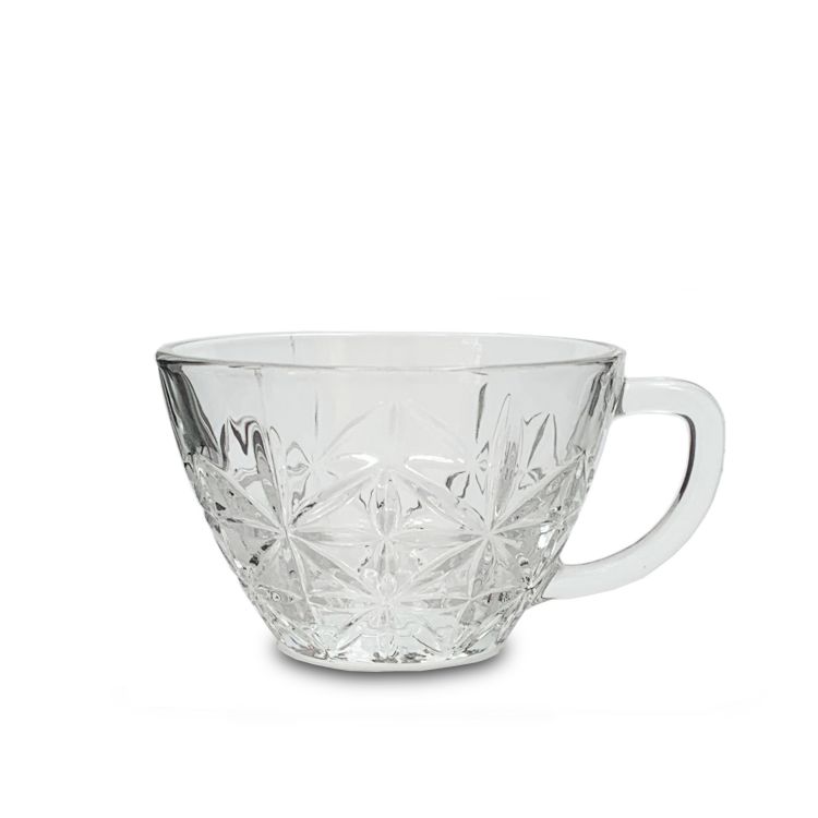 100 ml Etched Crystal Glass Coffee And Water Mug Glass Cup With Handle