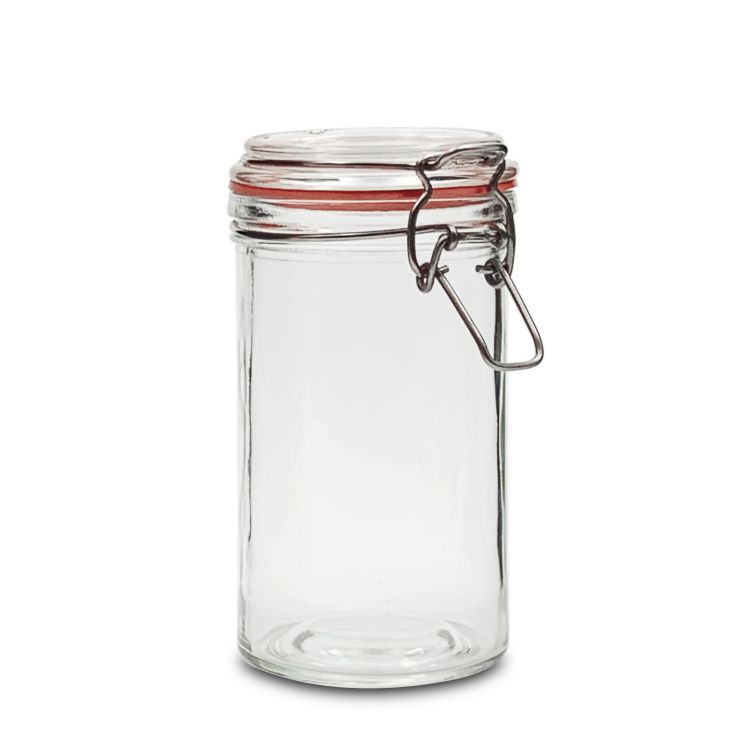 Round Glass Jars With Lids | Clip Top | Rubber Seal