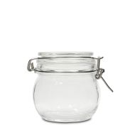 15oz Glass Barrel Storage Jar With Clamp Lid