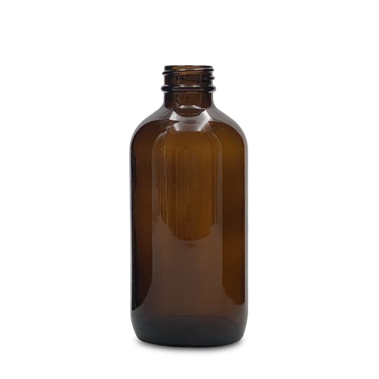 Amber 8 oz 240 ml Boston Round Glass Bottle