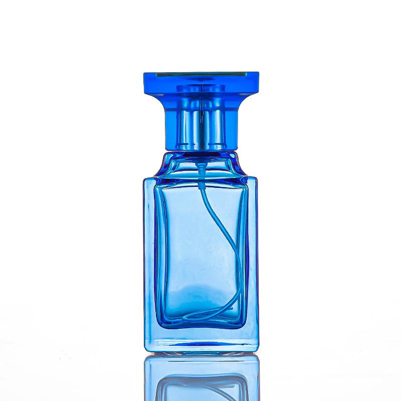 Blue cologne bottle