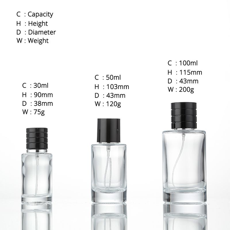Cylindrical perfume bottle