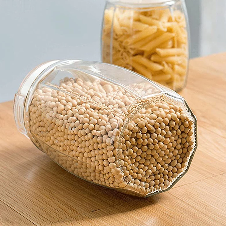 Wholesale 1200ml Polygon Jar | Glass Kitchen Storage Containers