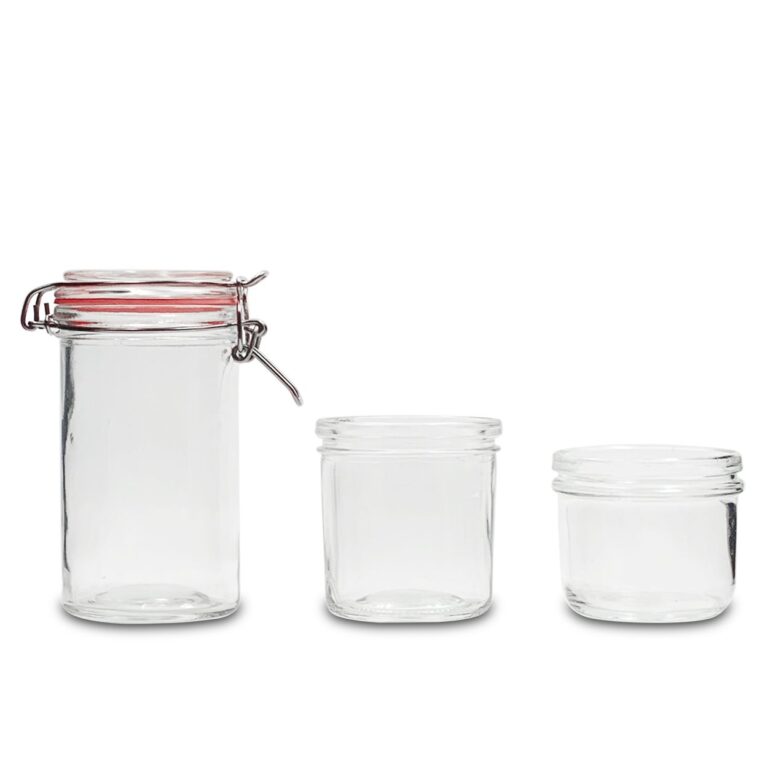Round Glass <a href=https://www.sunfect.net/jar target='_blank'>jar</a>s With Lids | Clip Top | Rubber Seal