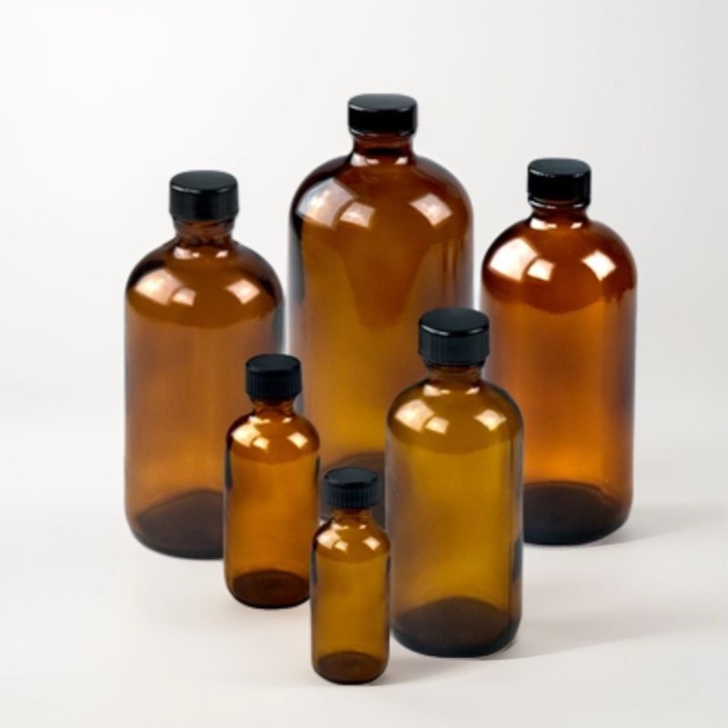 8oz Amber Boston Bottle Wholesale
