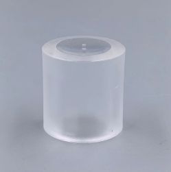 Frosted clear perfume cap for toilette vials