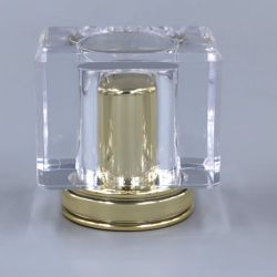 Square gold perfume cap for toilette vials